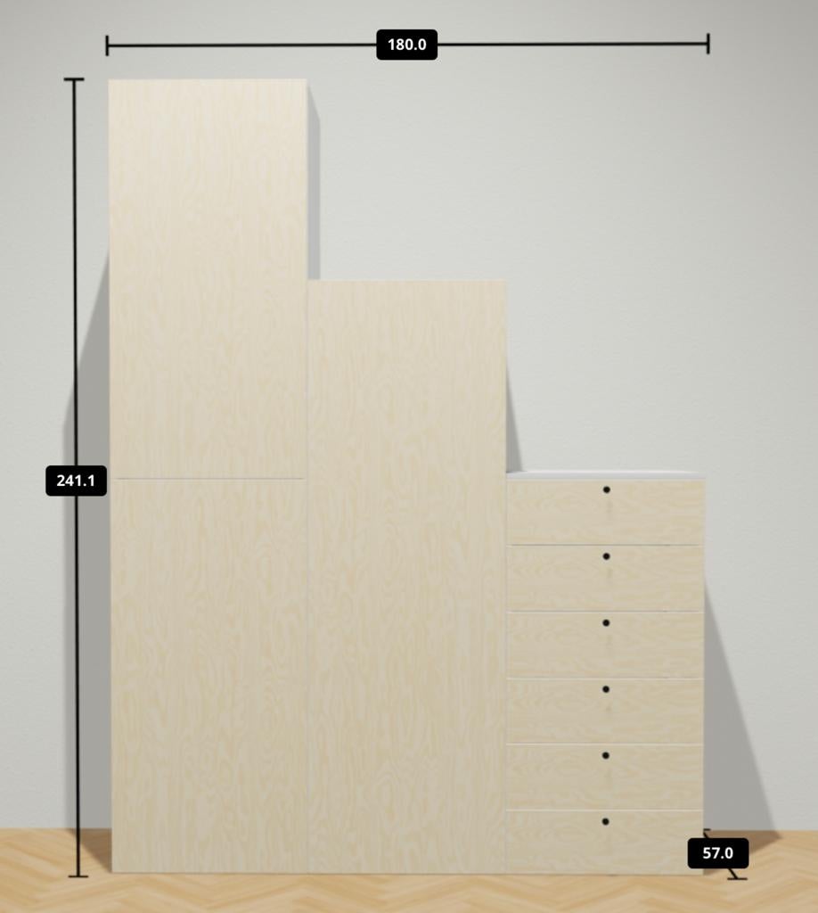 IKEA PLATSA kast 180x57x241 cm, Ophalen, 200 cm of meer, 150 tot 200 cm, Zo goed als nieuw