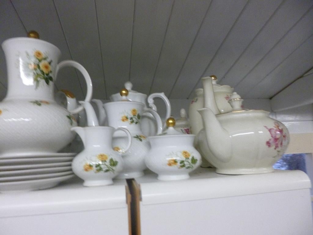 Koffiepot + roomstel Seltmann Weiden Bavaria Annabell roosje, Ophalen of Verzenden