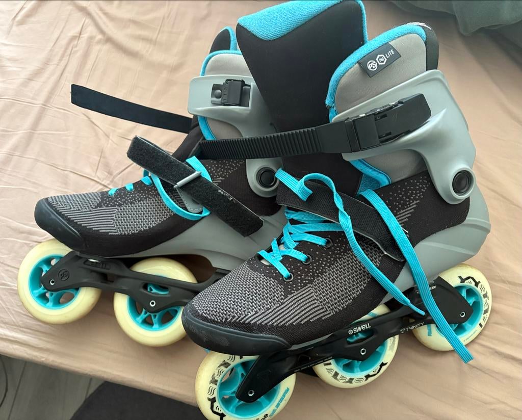 Powerslide Swell Light Blue Grey 100 Skates - Maat 44,5, Ophalen of Verzenden, Zo goed als nieuw, Inline skates 4 wielen, Powerslide