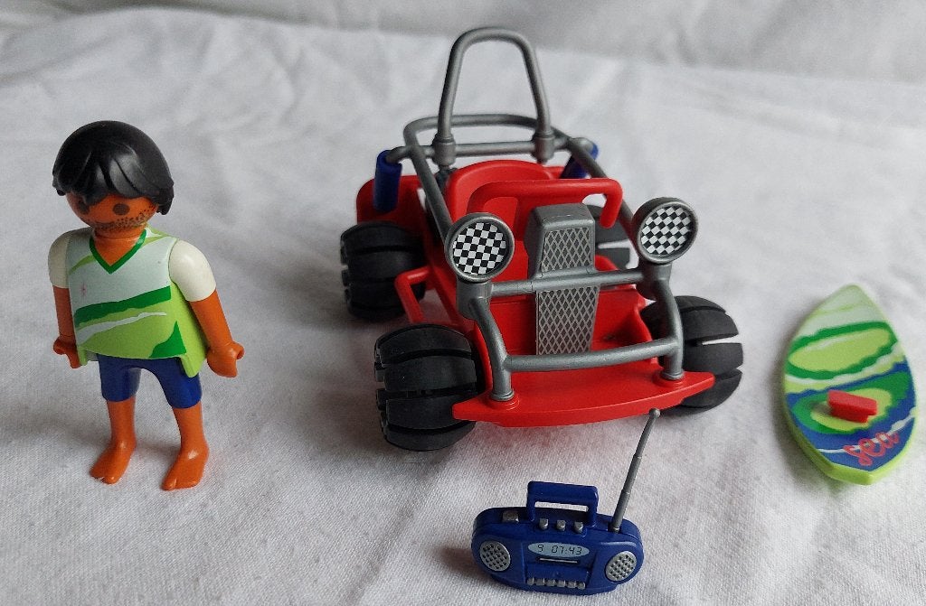 2x Playmobil 4863 Beach Buggy met Surfer en Surfplank
