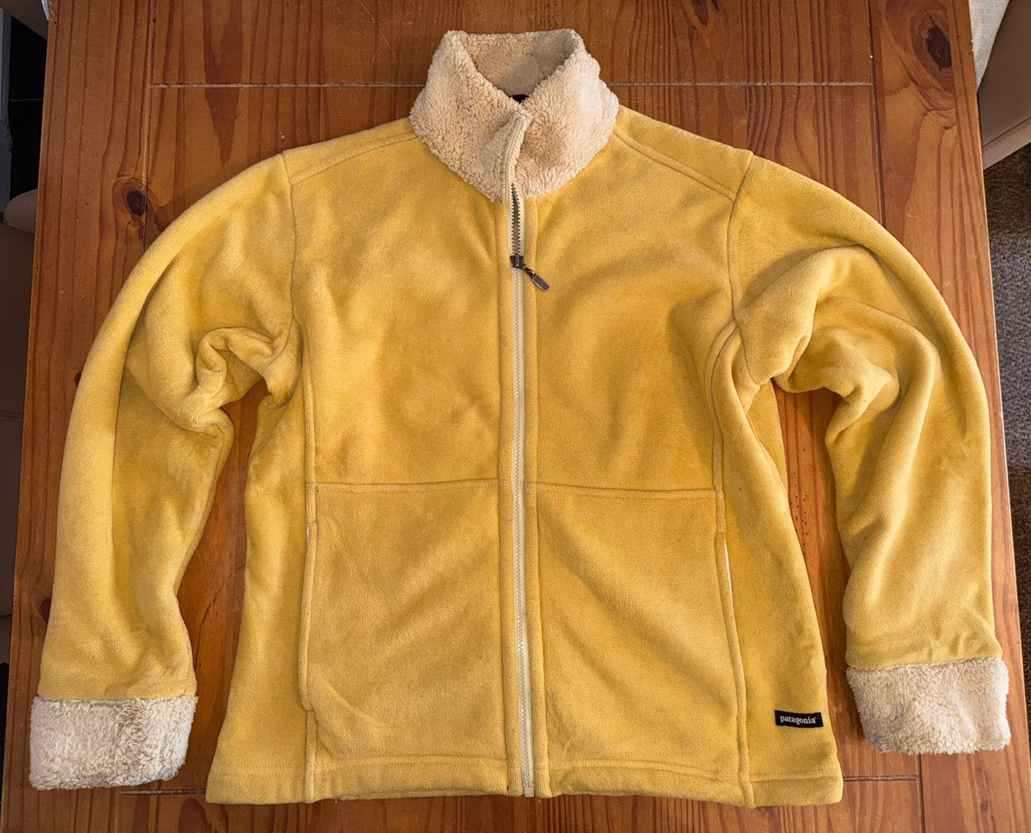 Vintage Patagonia Synchilla Full Zip Fleece Jacket, Ophalen of Verzenden, Zo goed als nieuw, Maat 42/44 (L), Geel