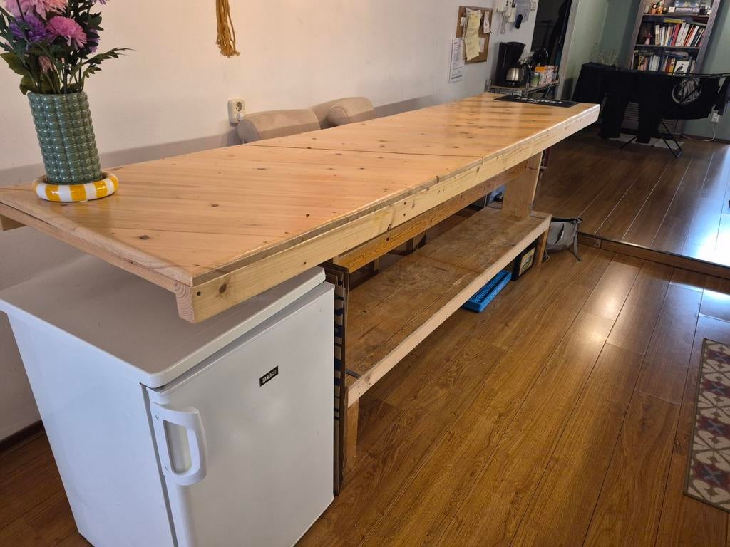 Houten bar/ontbijttafel gratis ophalen, Huis en Inrichting, Barren, Ophalen, Gebruikt