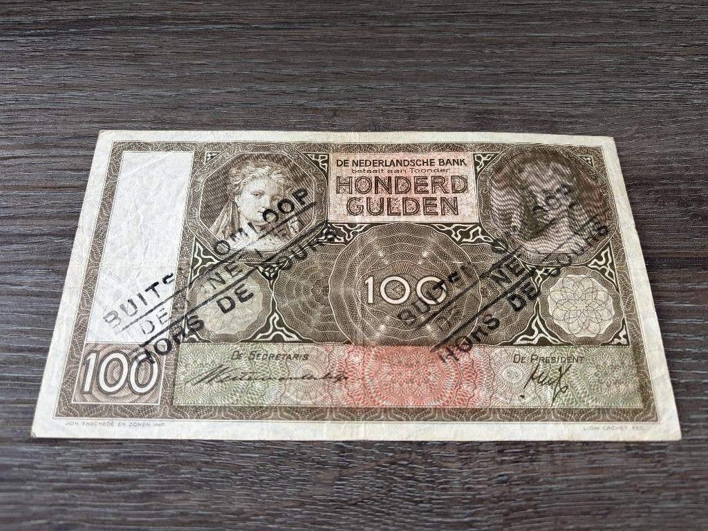 Biljet 100 gulden Luitspelende Vrouw - buiten omloop, 1940, Postzegels en Munten, Bankbiljetten | Nederland, Ophalen of Verzenden