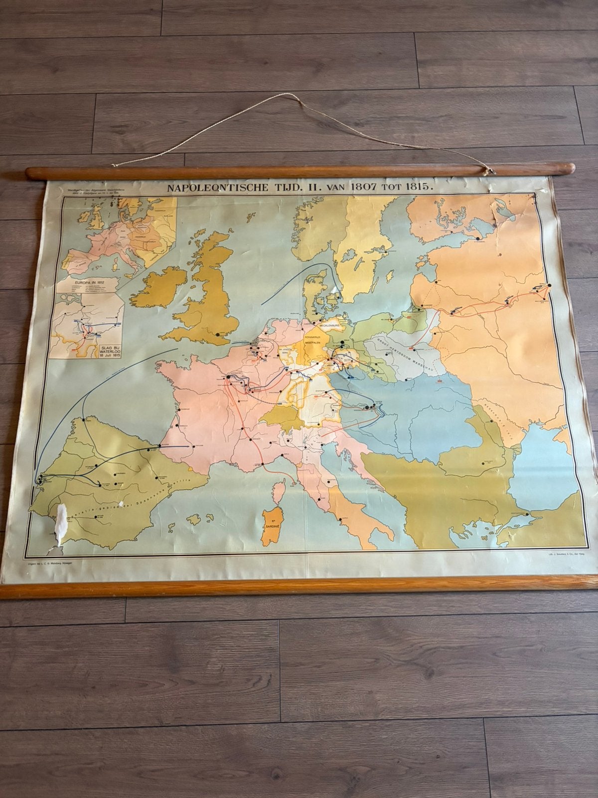 Oude historische kaart – Napoleontische Tijd II – Malmberg, Antiek en Kunst, Antiek | Schoolplaten, Ophalen, Geschiedenis
