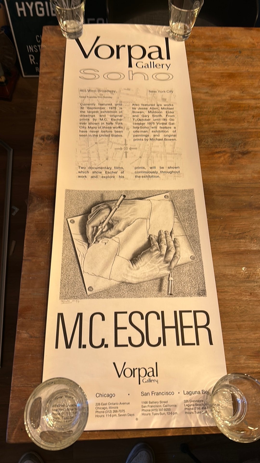 MC Escher Affice 1975 Vorpal Gallery, Ophalen of Verzenden, Portret en Figuren, Lithografie