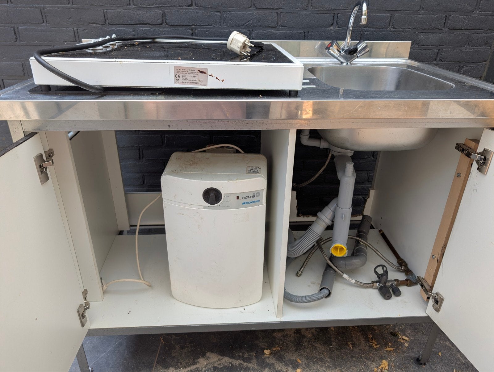 Keukentje met Perilex kookplaat en elektrische boiler, Witgoed en Apparatuur, Fornuizen, Ophalen