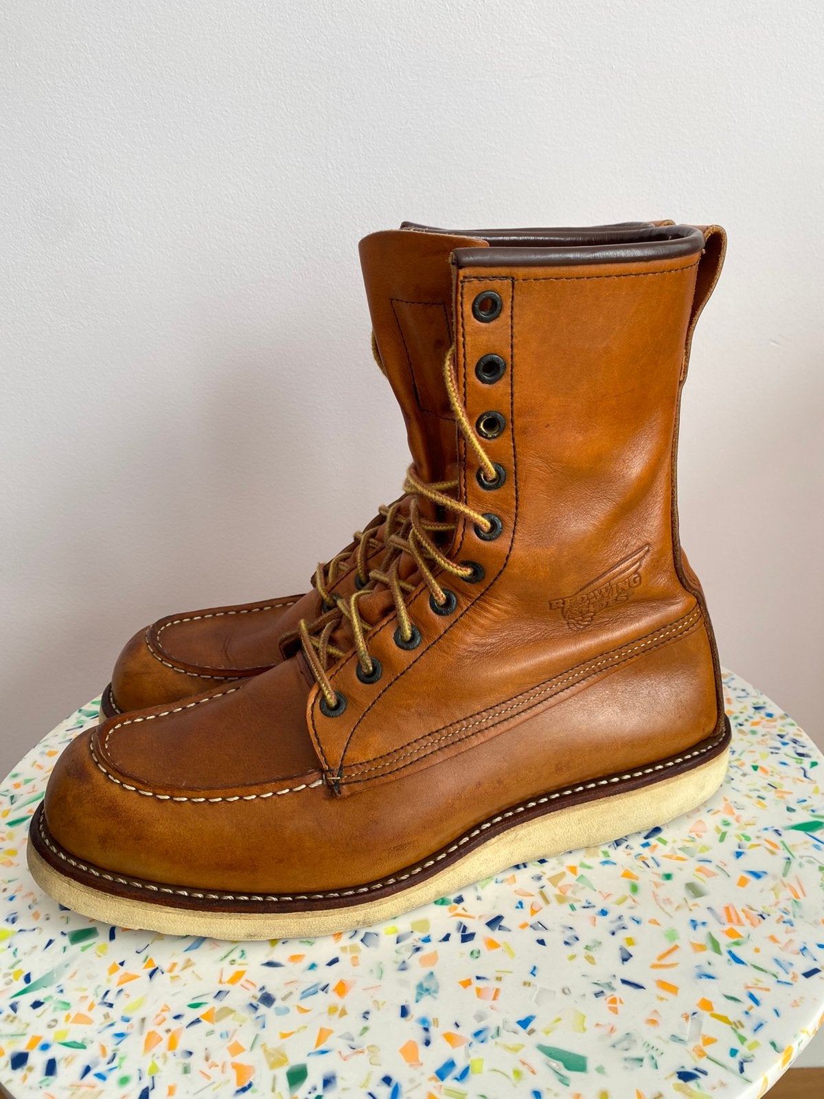 Red Wing 877 8inch moc toe Oro-Iginal US9D/EU42, Bruin, Boots, Ophalen of Verzenden, Gedragen
