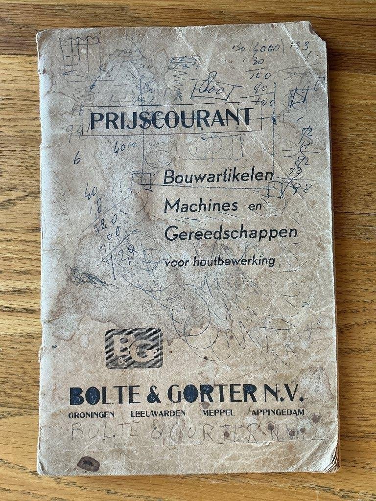 Oude prijscourant bouwartikelen nostalgie, Verzenden, Gebruikt