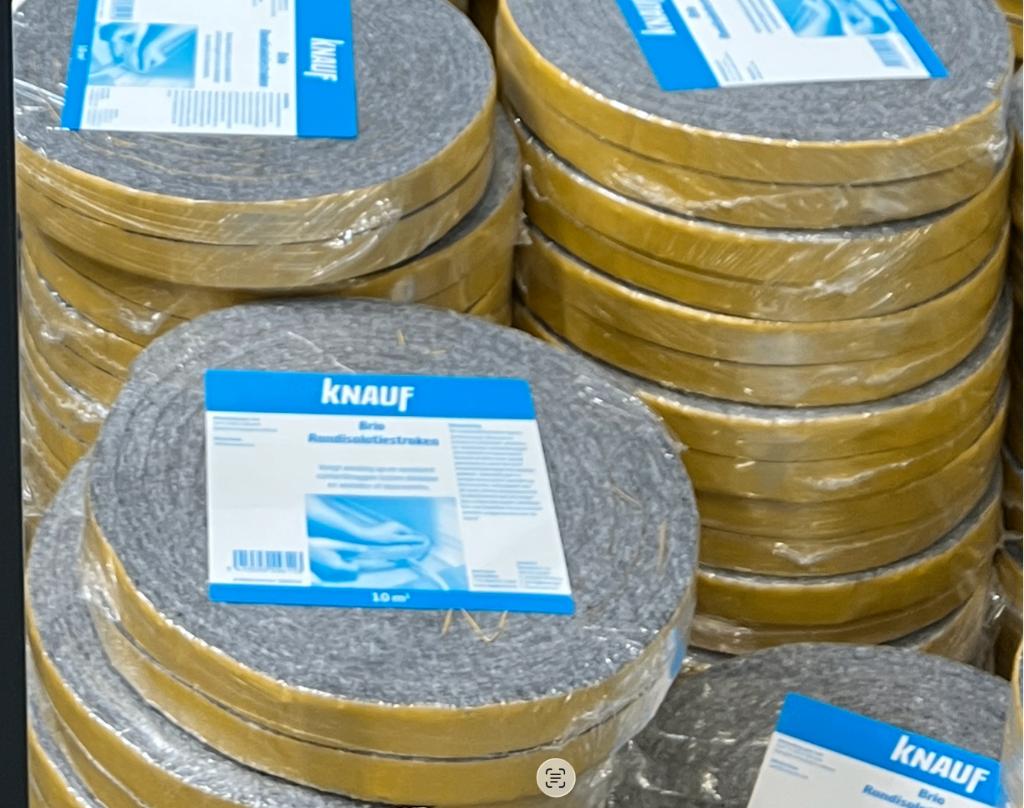 Knauf Brio randisolatie zelfklevend vilt 10m, Overige materialen, Nieuw, Minder dan 5 m², Vloerisolatie