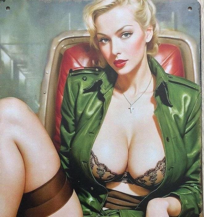 Leger Sexy Pin up WW2 Metalen Leger Wandbord mancave, Verzenden, Landmacht, Nederland, Overige typen