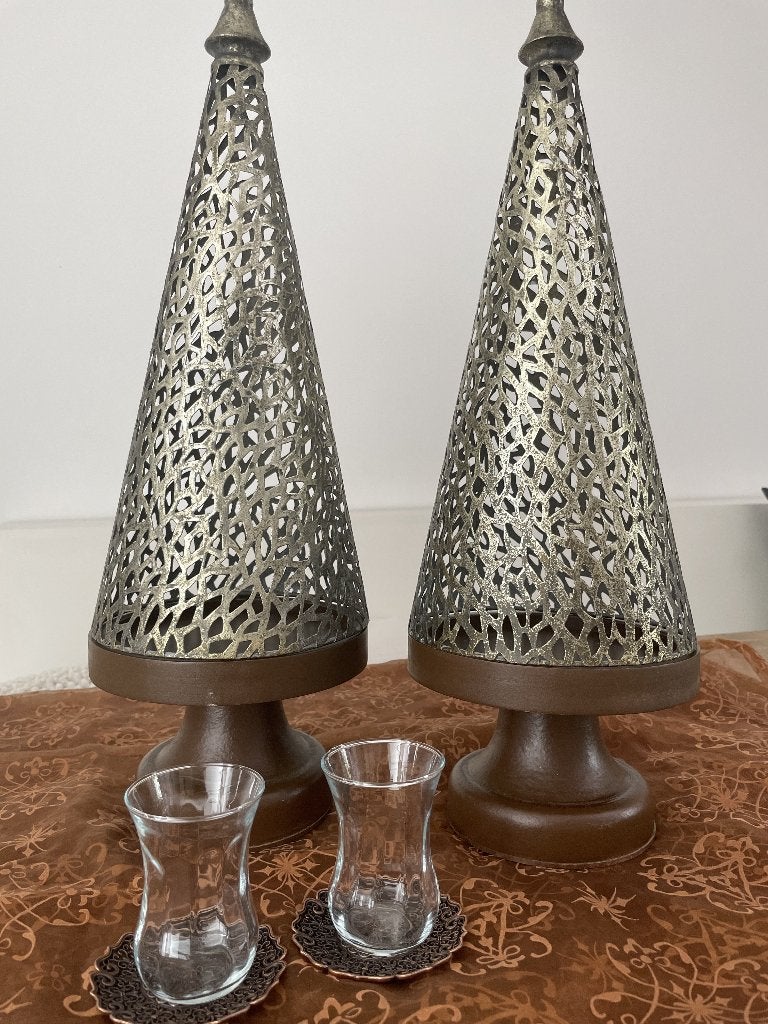 Unieke set (2) Marokkaanse stijl design lantaarns, Huis en Inrichting, Woonaccessoires | Kandelaars en Kaarsen, 50 tot 75 cm, Ophalen of Verzenden