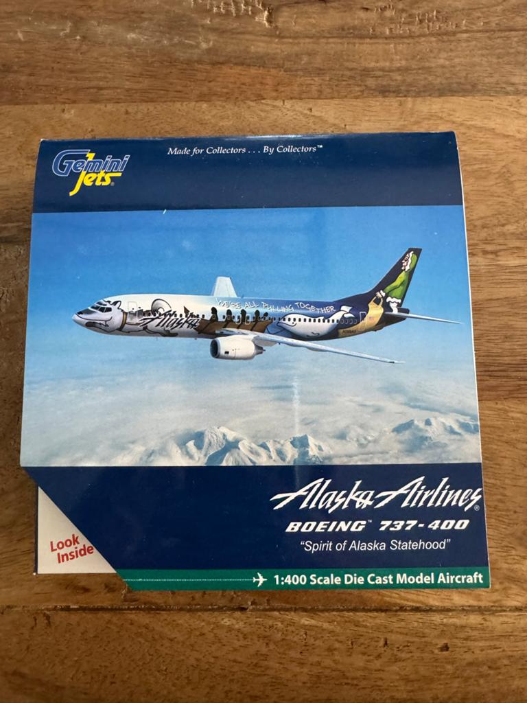 Gemini Jets 1/400 Alaska Airlines Boeing 737-400 nieuw, Ophalen of Verzenden, Nieuw