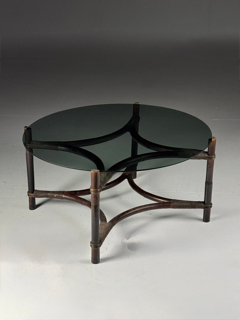Rotan Salontafel met glazen blad, Ophalen