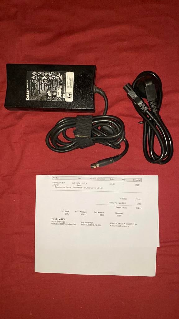 Nieuwe Dell 130W adapter met 7.4mm barrel connector, Computers en Software, Laptop-opladers, Ophalen of Verzenden, Nieuw