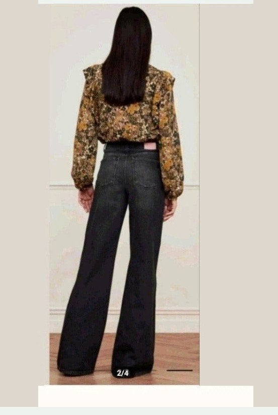 Fabienne Chapot Thea wide leg broek maat 27, Kleding | Dames, Fabienne Chapot, Ophalen of Verzenden, Zo goed als nieuw, Zwart