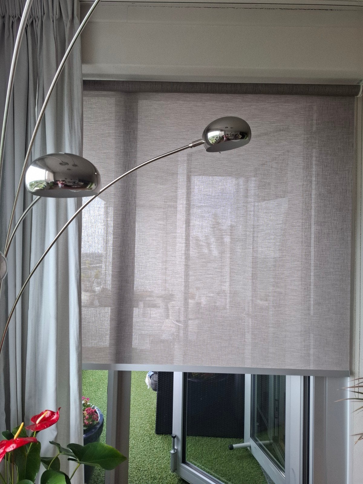 Rolgordijn Timber Screen 72004 met chroom ketting, Overige merken, Beige, Nieuw, Ophalen of Verzenden
