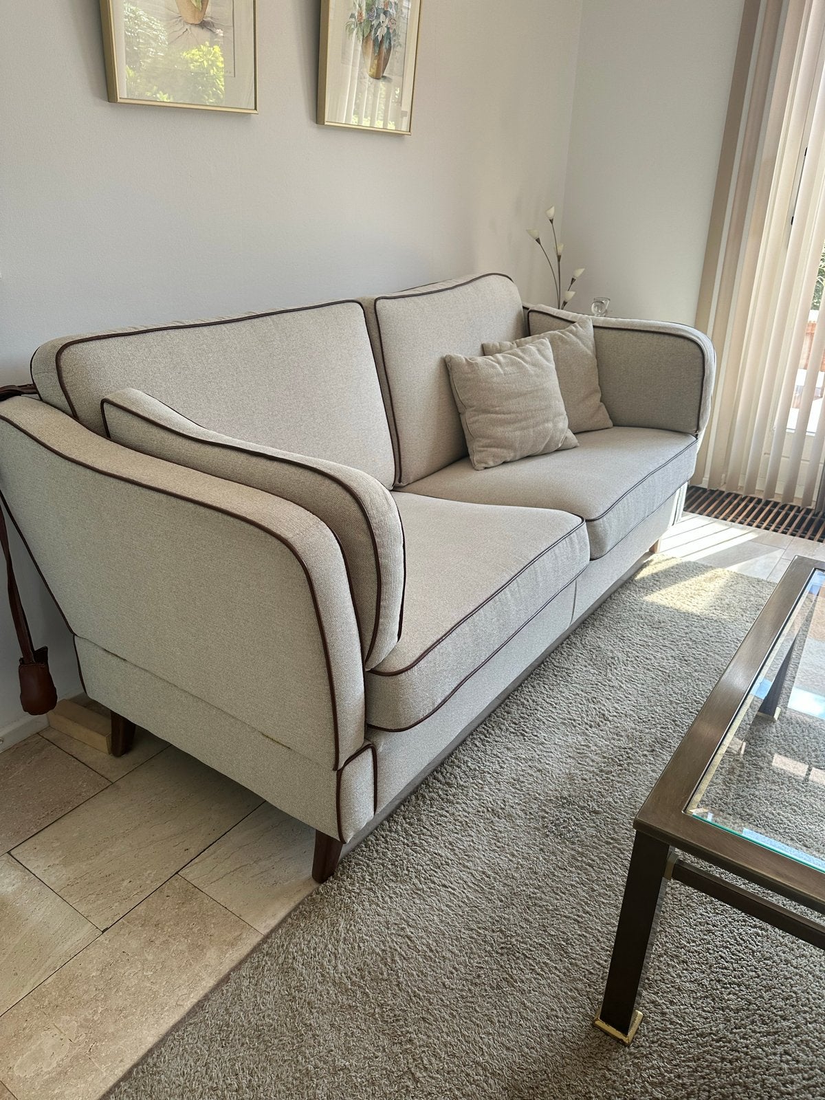 Comfortabele tweepersoonsbank met neerklapbare zijkanten, Huis en Inrichting, Ophalen, Tweepersoons, 75 tot 100 cm, Zo goed als nieuw
