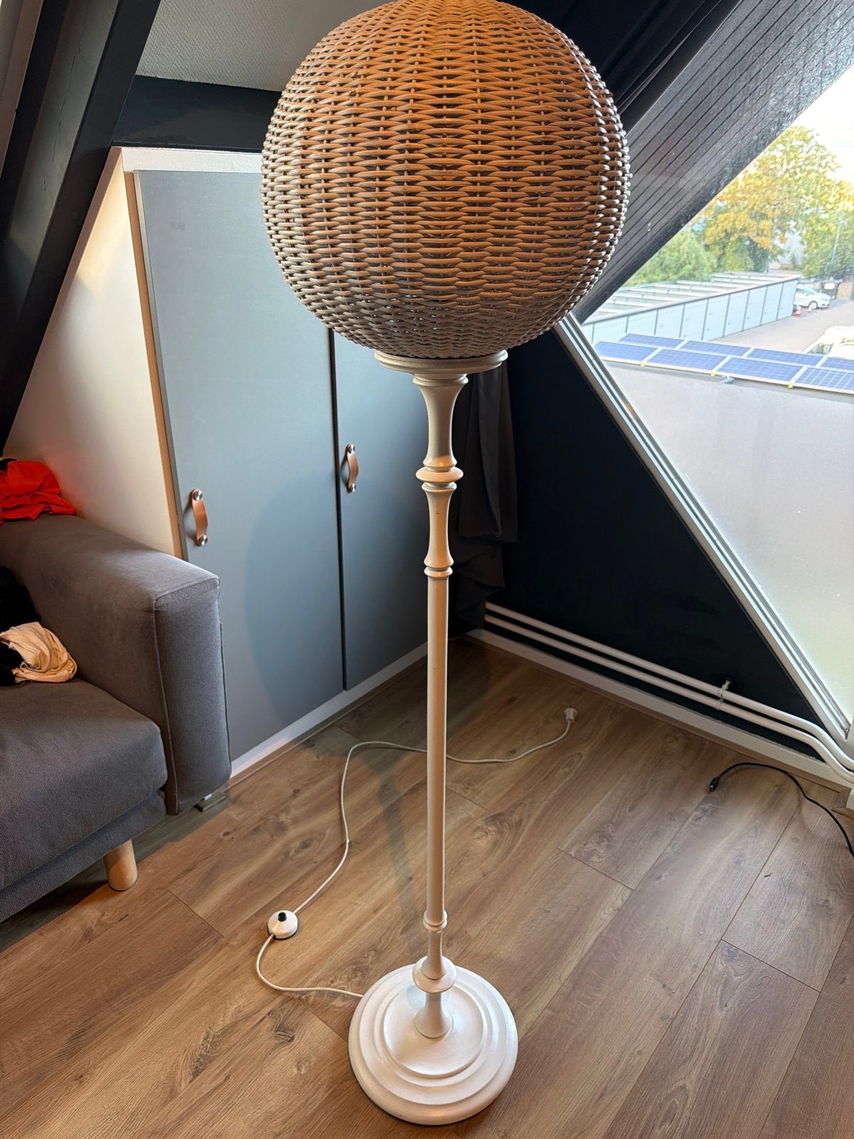 Staande lamp van riet - Sfeervolle verlichting, Ophalen, Gebruikt, Natuurlijk materiaal, E27 (groot)
