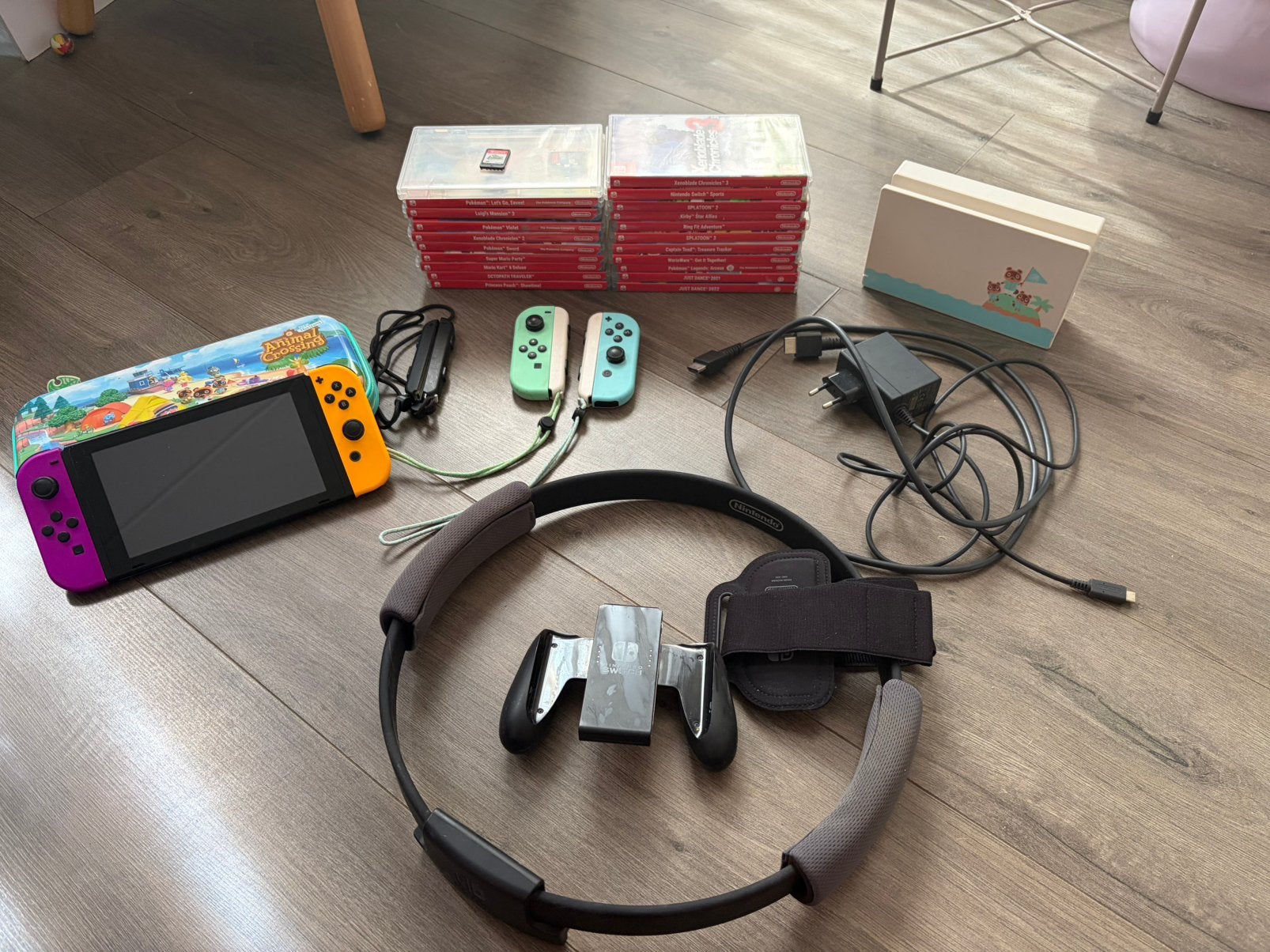 Animal Crossing Nintendo Switch bundel (& 22 games, 64GB SD), Gebruikt, Ophalen of Verzenden, Met harde schijf, Switch Original