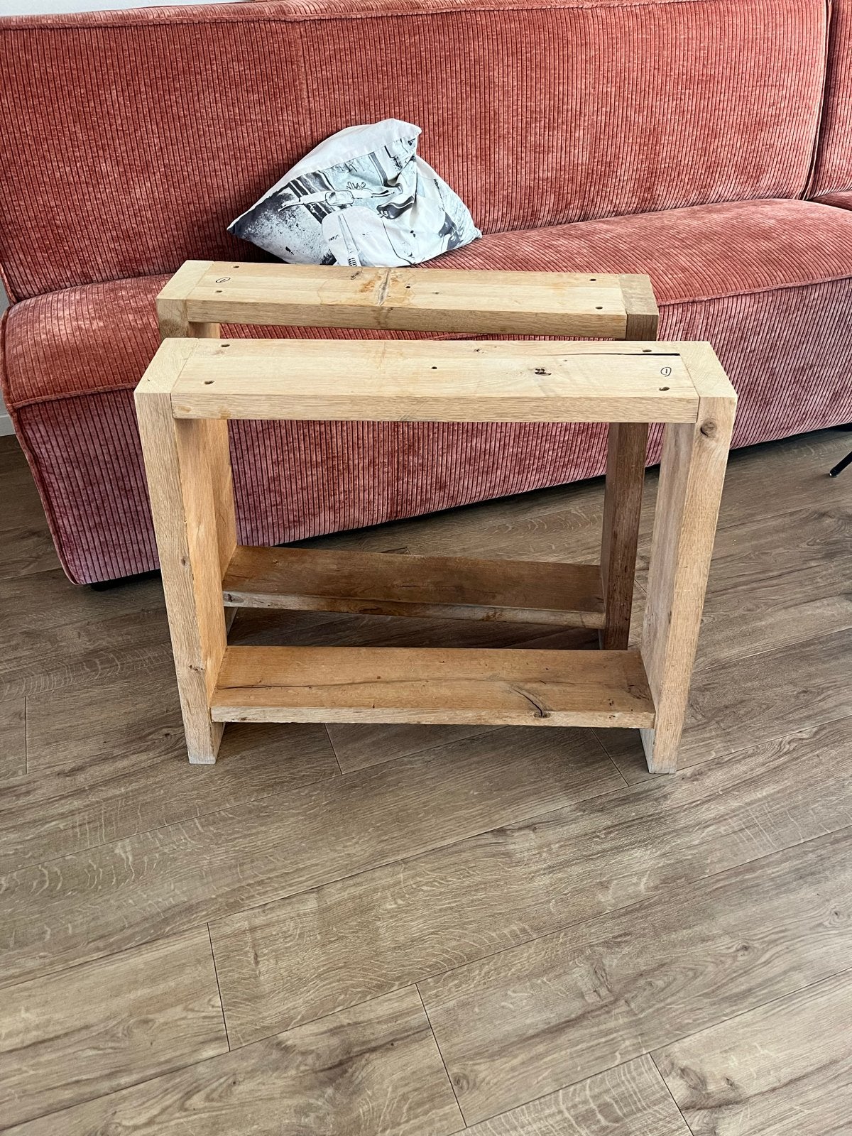 Massief Eiken H-poot | Eiken tafelpoot, Tafelpoot, Gebruikt, 50 tot 100 cm, Eikenhout