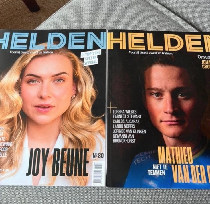 Helden Sportmagazine - 2 edities (Joy Beune & Mathieu), Ophalen of Verzenden, Zo goed als nieuw, Sport en Vrije tijd