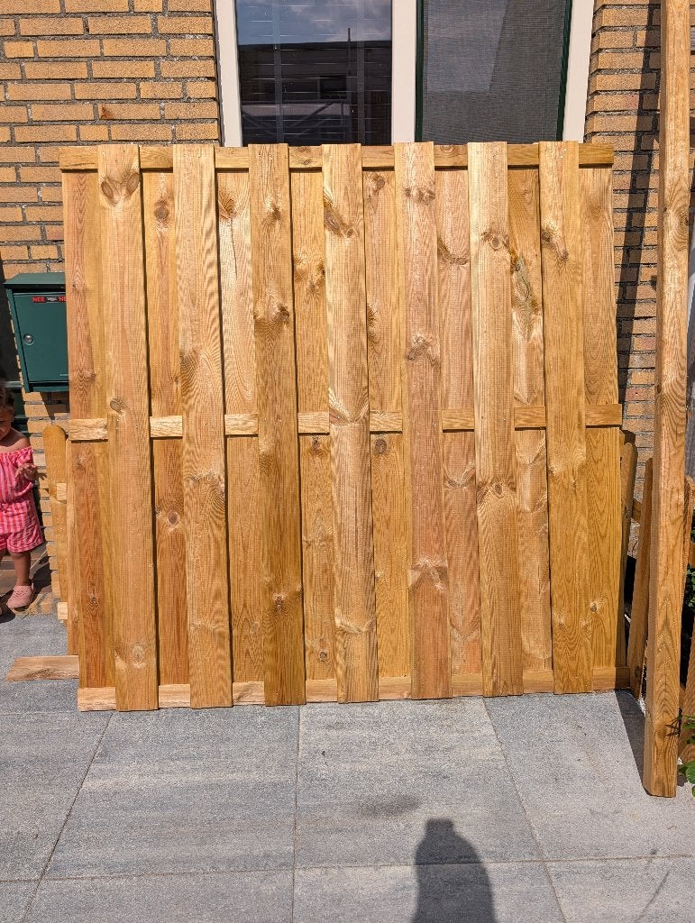 Grenen schutting 180x180, Tuin en Terras, Schuttingen, Ophalen, 1 tot 2 meter, Minder dan 3 meter, Nieuw