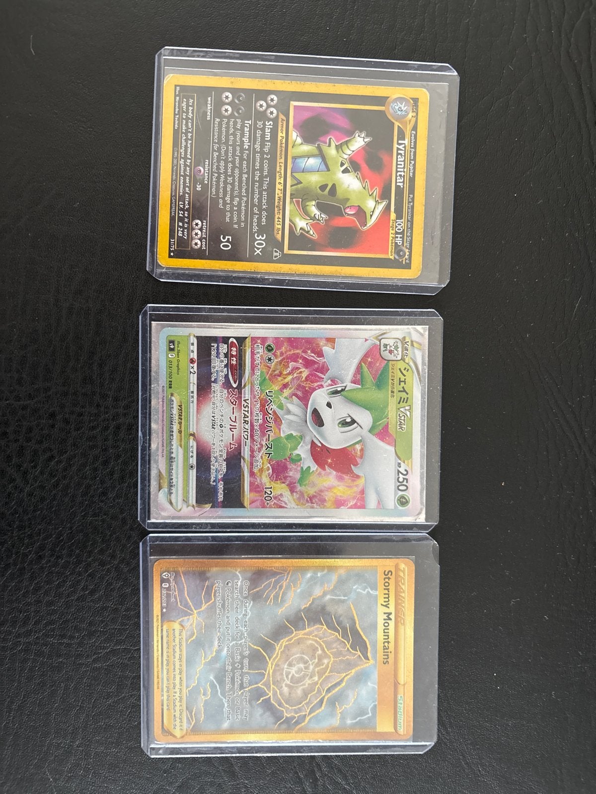 Pokémon Kaarten: Tyranitar, Shaymin VSTAR, Stormy Mountains, Ophalen of Verzenden, Gebruikt, Meerdere kaarten