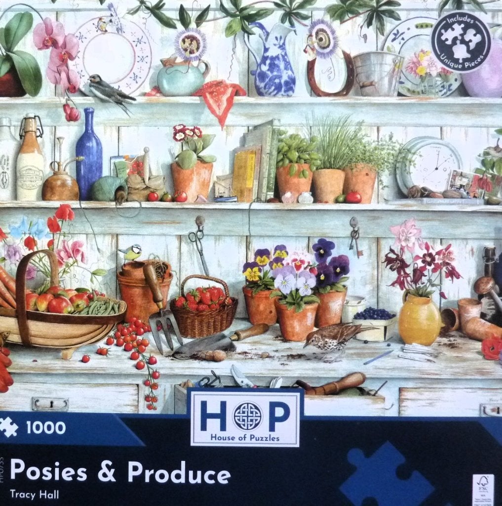 Posies & Produce., Hobby en Vrije tijd, Ophalen, 500 t/m 1500 stukjes, Gebruikt, Legpuzzel
