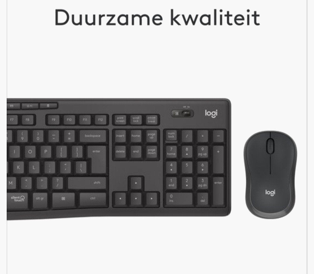 Logitech MK295 Silent Draadloos Toetsenbord en Muis Combo, Computers en Software, Toetsenborden, Nieuw, Qwerty, Draadloos, Draadloze ontvanger