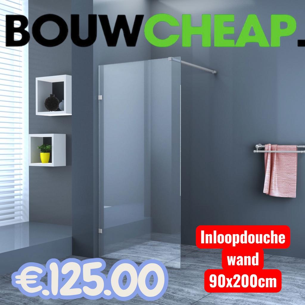 Inloopdouche 90x200cm €.125.00, Huis en Inrichting, Ophalen of Verzenden, Nieuw