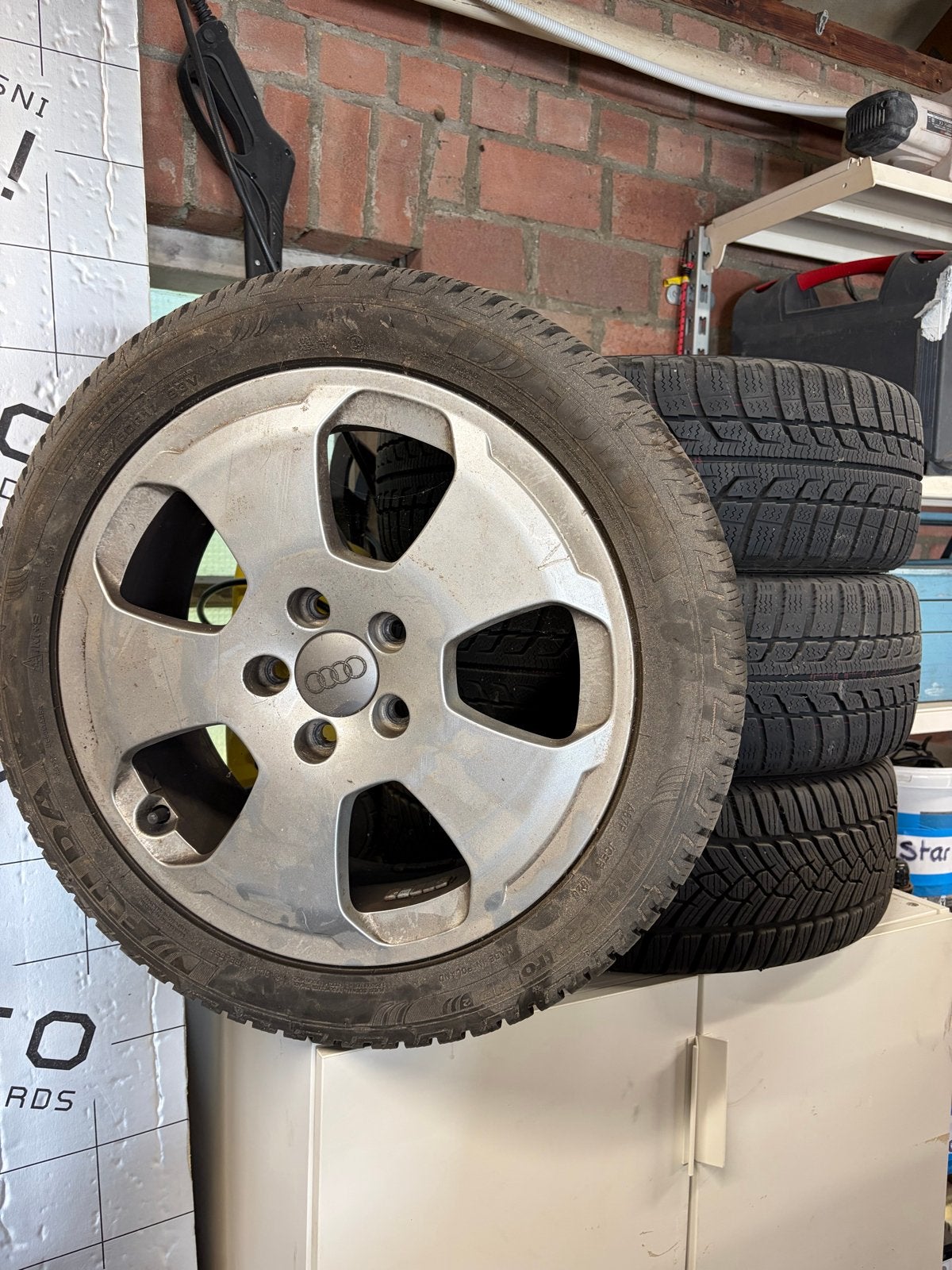 Audi velgen met winterbanden - 16 inch, Auto-onderdelen, Banden en Velgen, Ophalen, Gebruikt, 16 inch, Banden en Velgen