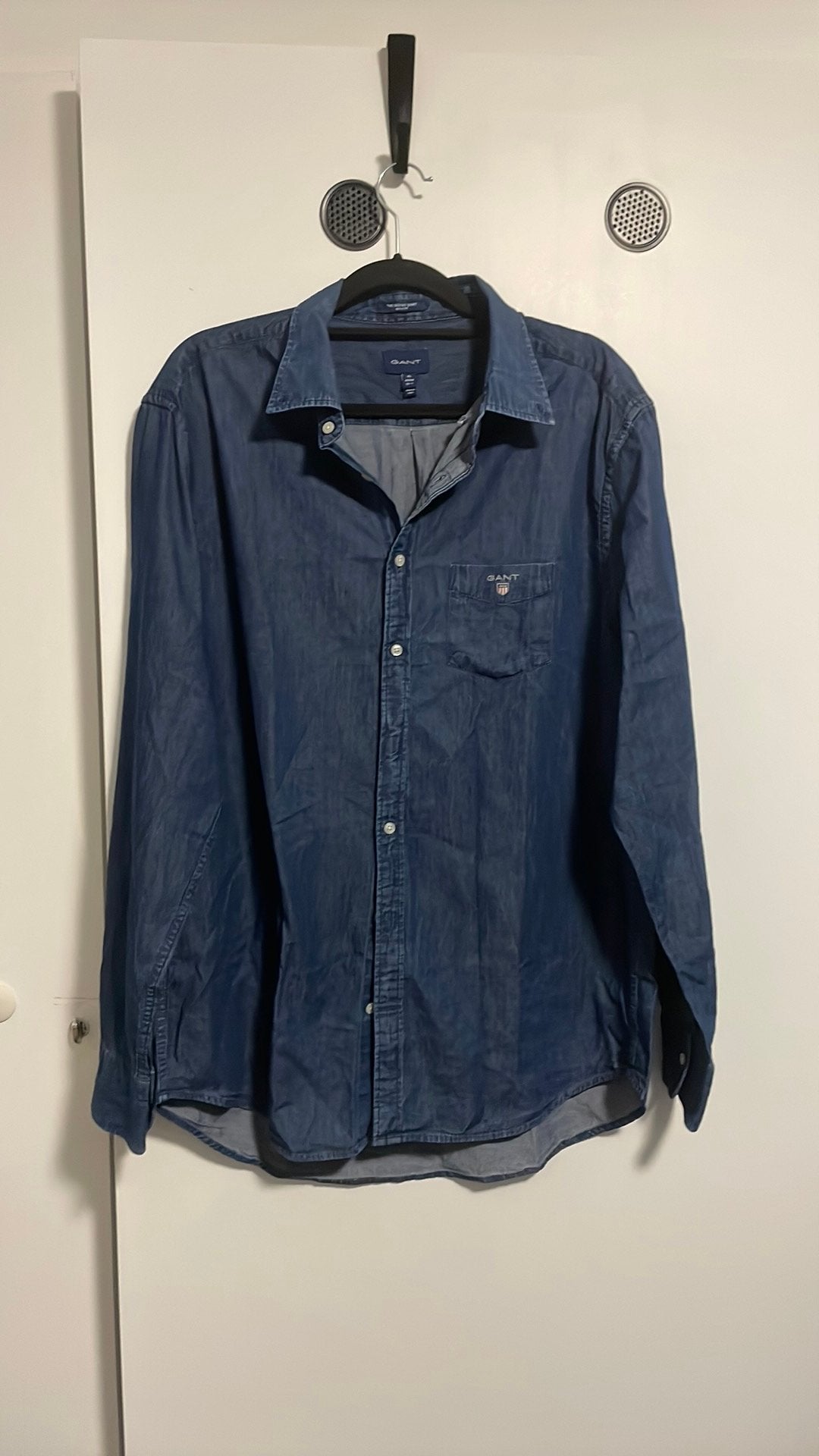 Gant overhemd XL, Ophalen of Verzenden, Zo goed als nieuw, Blauw, Halswijdte 43/44 (XL)