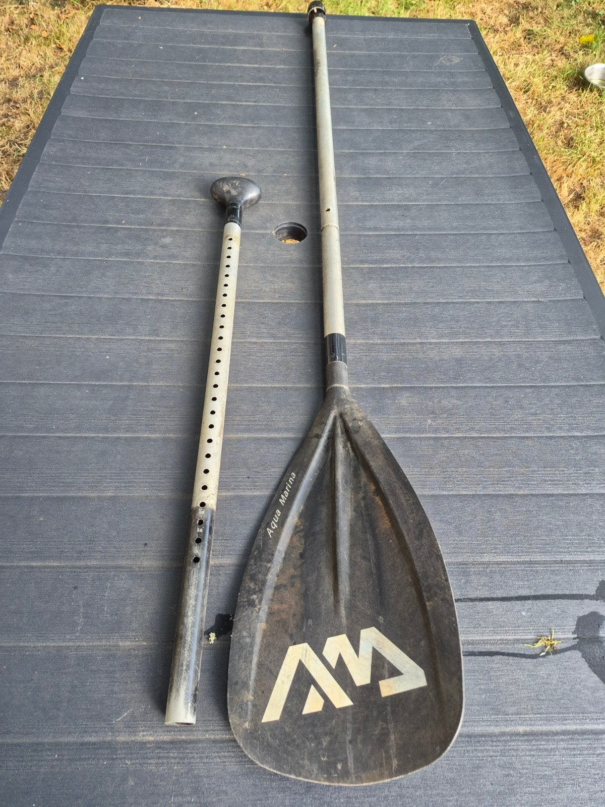 1 delig SUP board peddel aqua marina -zit vast, kleur slecht, Ophalen, Gebruikt, Enkelbladige peddel