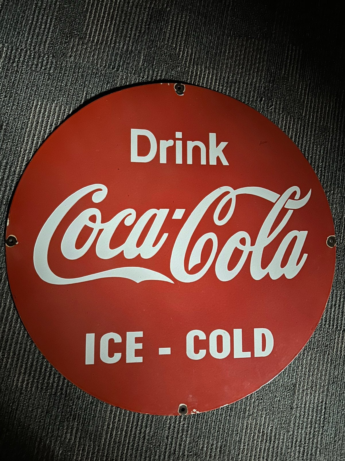 Coca cola emaille bord, Ophalen of Verzenden, Zo goed als nieuw, Reclamebord