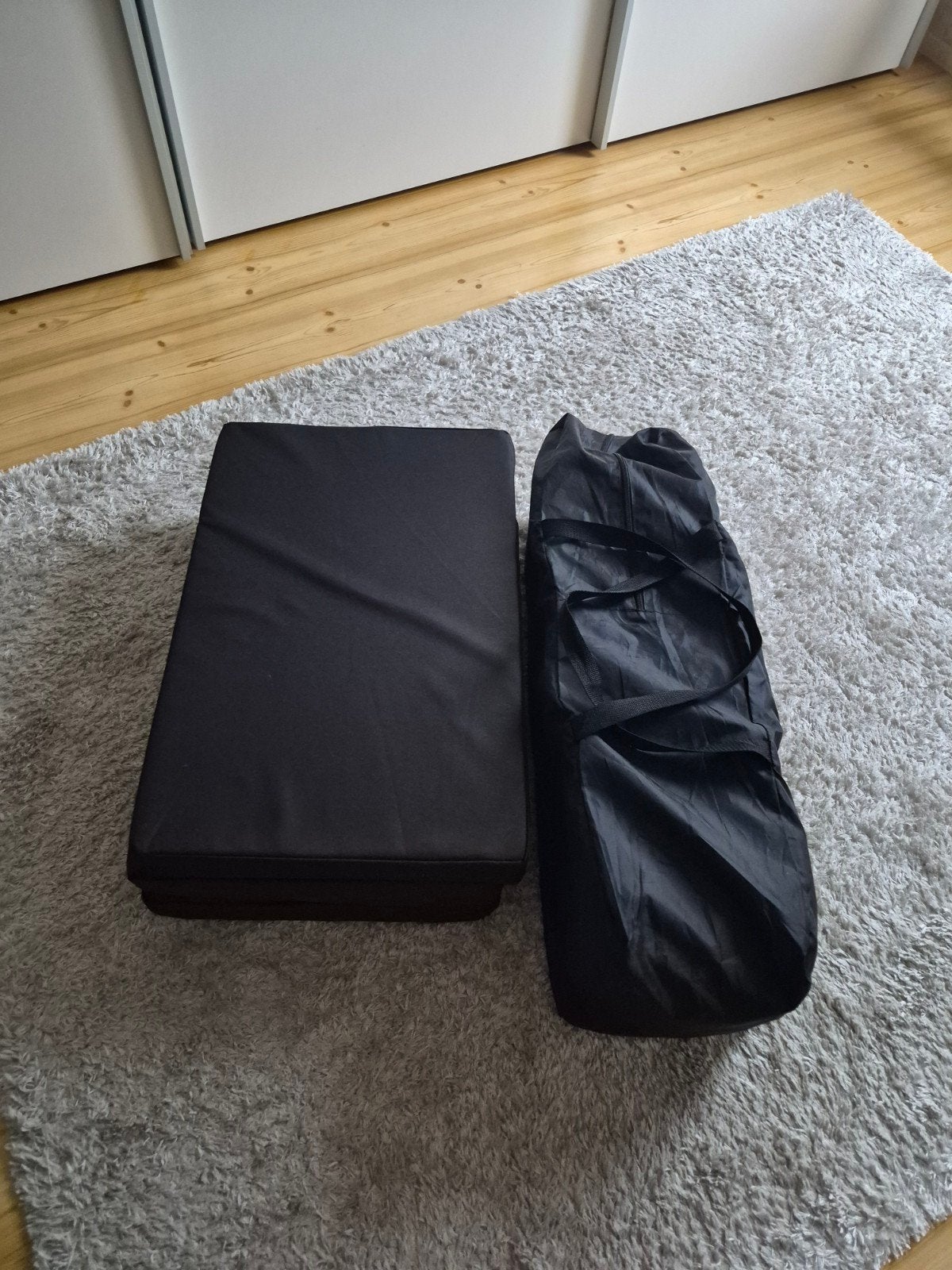 Baby campingbedje, Kinderen en Baby's, Kinderkamer | Bedden, Ophalen, Gebruikt, 70 tot 85 cm, Matras