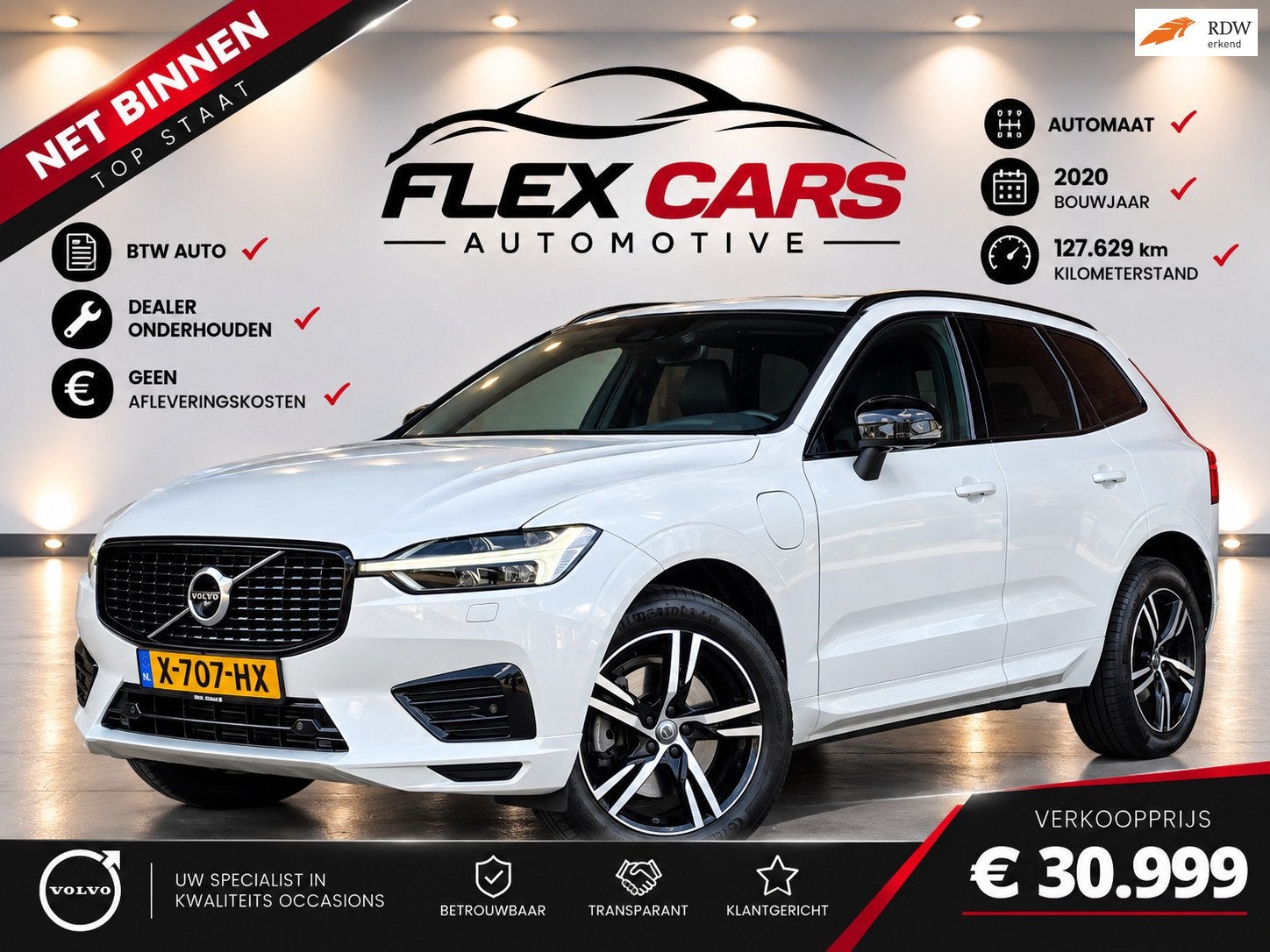 Volvo XC60 2.0 Recharge T6 AWD R-Design|BTW Auto|Eerste Eige, Automaat, Gebruikt, 1969 cc, 138 €/maand