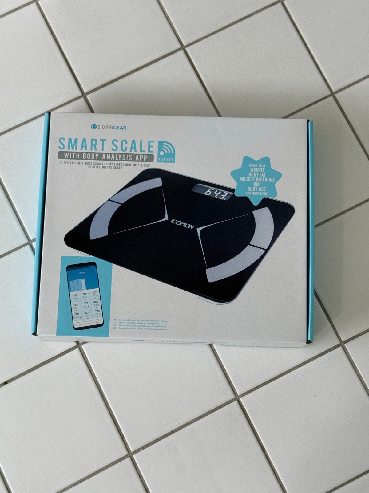 Nieuwe Silvergear Smart Scale met lichaamsanalyse app, Ophalen, 1 tot 500 gram, Nieuw, 100 kg of meer