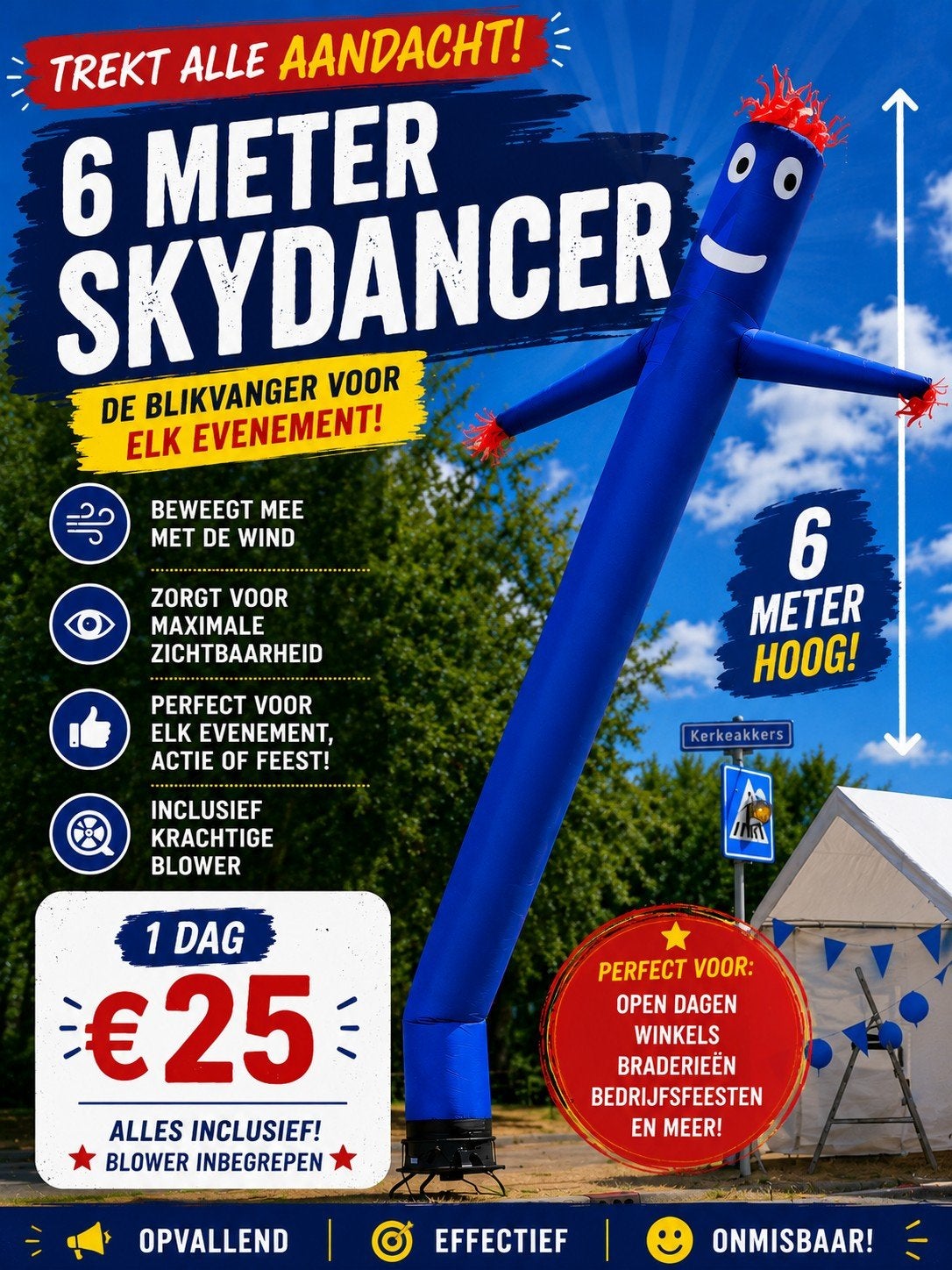 Skydancer te huur - 6 meter hoog, trekt alle aandacht!, Ophalen, Overige