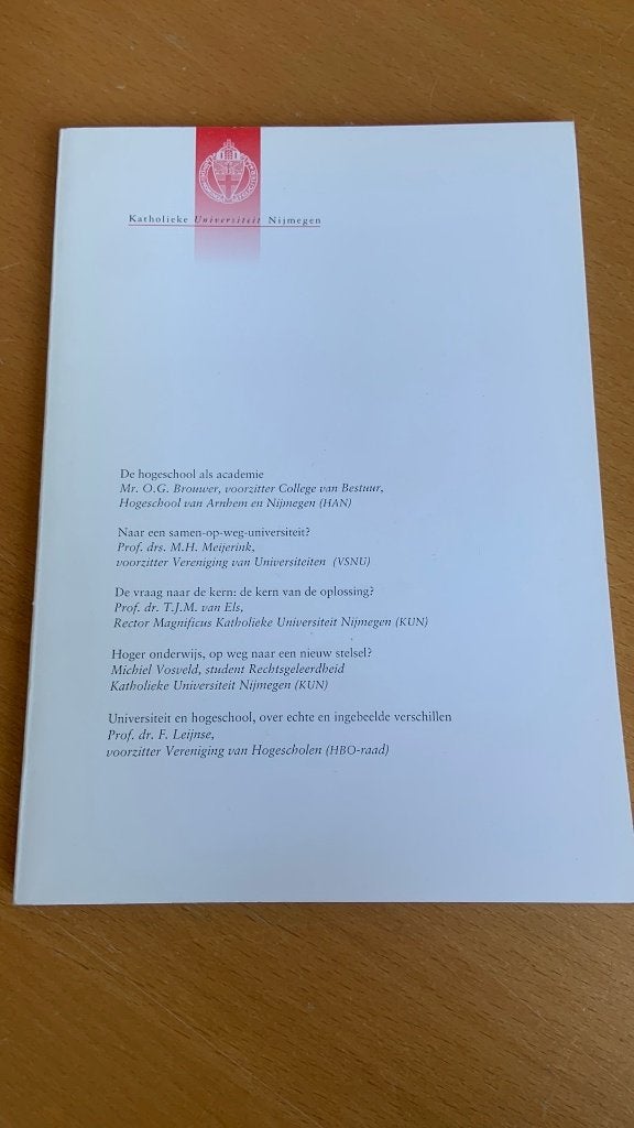 Katholieke universiteit Nijmegen - de relatie tussen we, Ophalen of Verzenden
