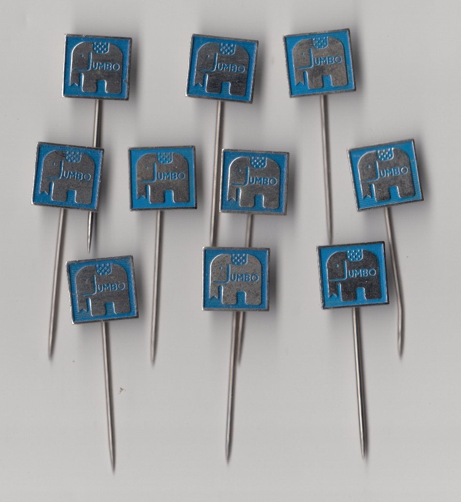 Jumbo Olifant logo Bordspelletjes speldjes, Gebruikt, Niet vindbaar, Niet vindbaar, Speldje of Pin