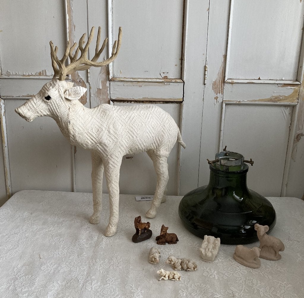 Kerst / Brocante glazen kerstboomstandaard - kerststaldieren, ---, Ophalen of Verzenden, ---, ---