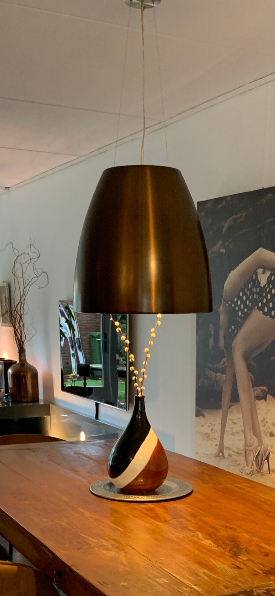 Designlamp goud/koper van Houweling Interieur WOOON, Ophalen, Gebruikt, Metaal, Overige fittingen