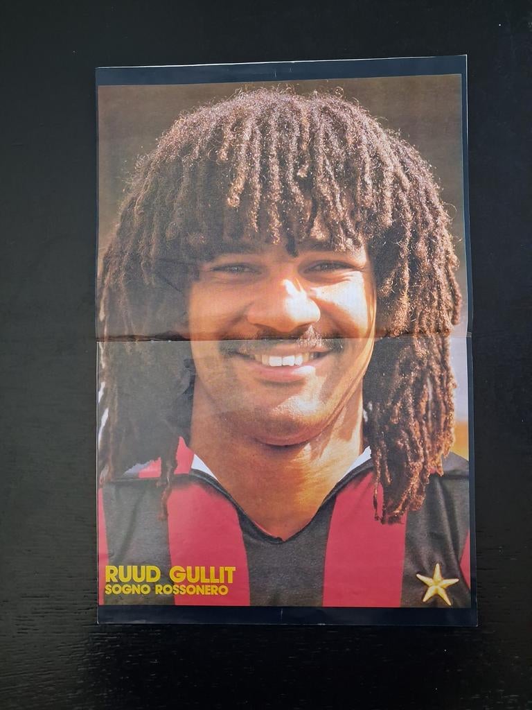 Poster Ruud Gullit AC Milan uit 1987., Verzenden, Gebruikt, Buitenlandse clubs, Poster, Plaatje of Sticker