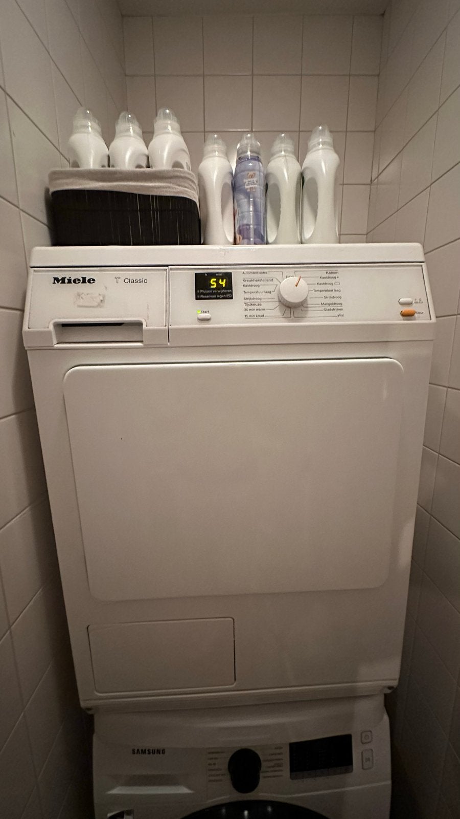 Miele TDA150C condensdroger, Witgoed en Apparatuur, Wasdrogers, Gebruikt, Condens, Voorlader, 6 tot 8 kg, 85 tot 90 cm, Anti-kreukfase