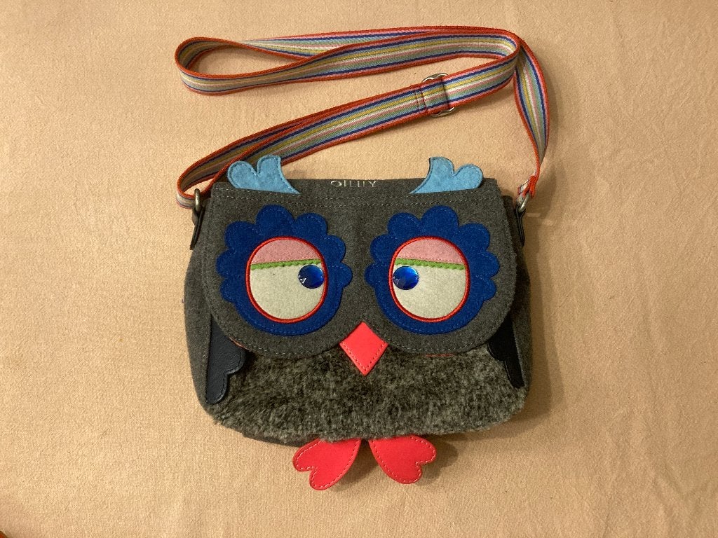 Oilily schoudertas grijs uil uiltje als nieuw perfecte staat, Ophalen of Verzenden, Zo goed als nieuw, Grijs, Oilily