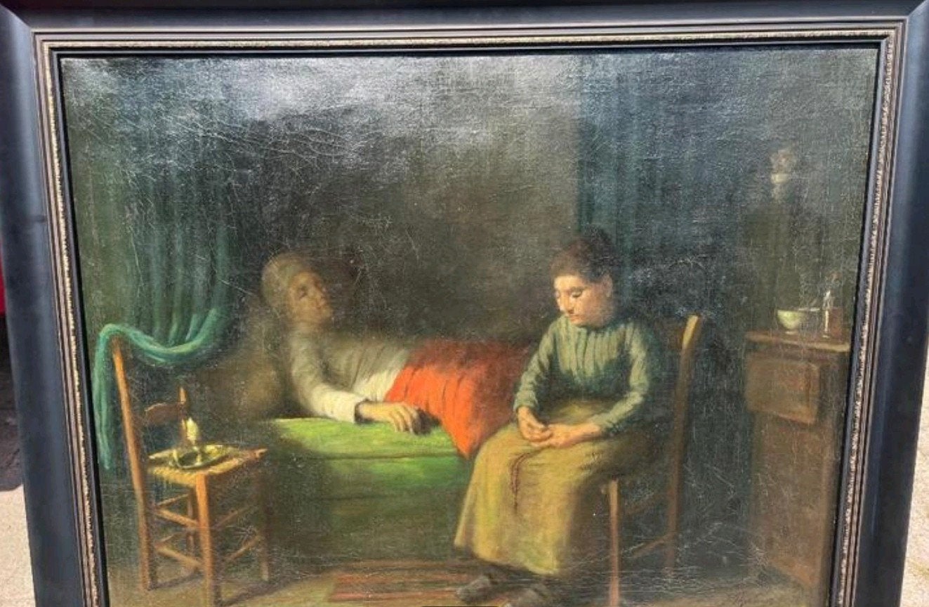 Heel oud schilderij gesigneerd, Ophalen of Verzenden