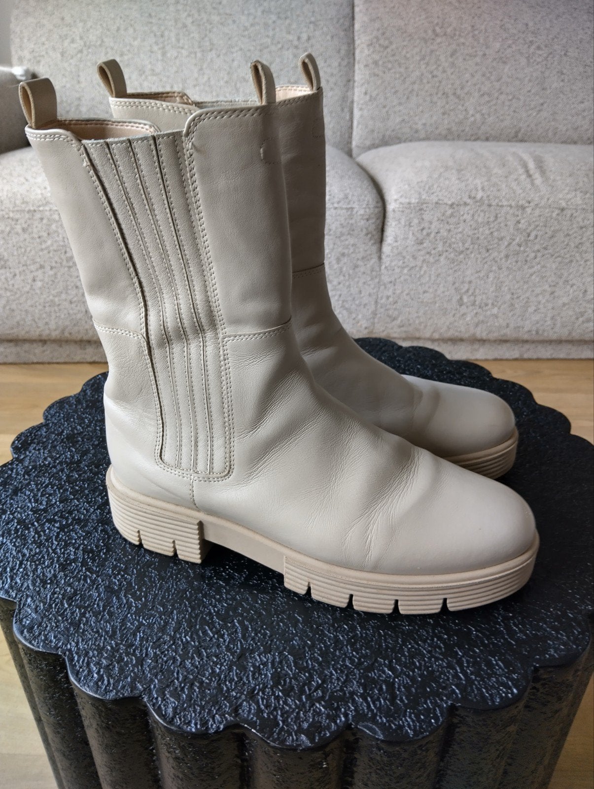 laarzen crème Gabor mt 40, Verzenden, Zo goed als nieuw, Beige, Hoge laarzen