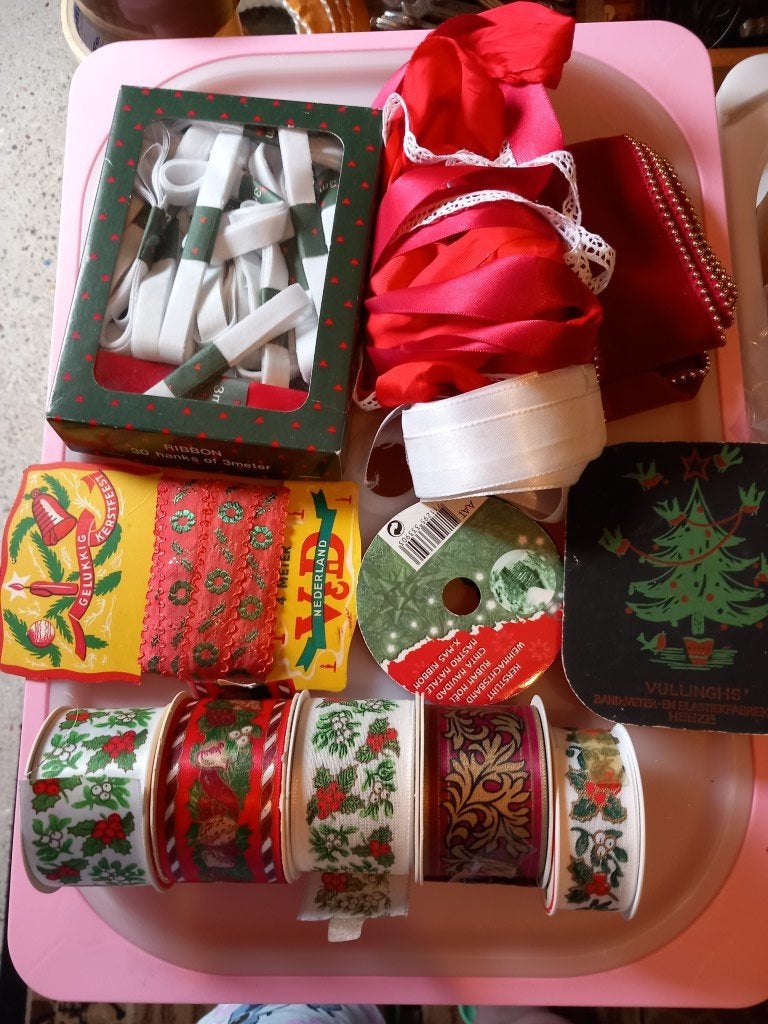 Vintage kerst lint, Ophalen, Gebruikt