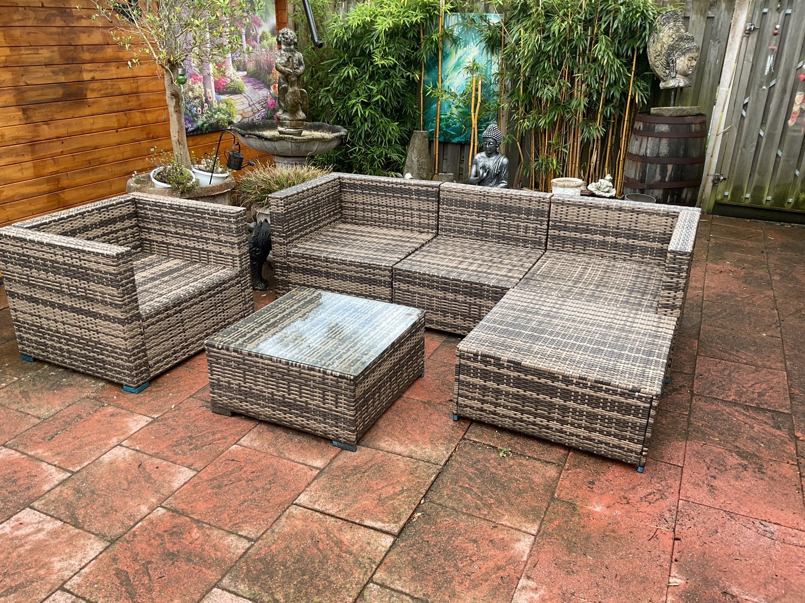 Loungeset, Ophalen, Zo goed als nieuw, Kunststof, Bank