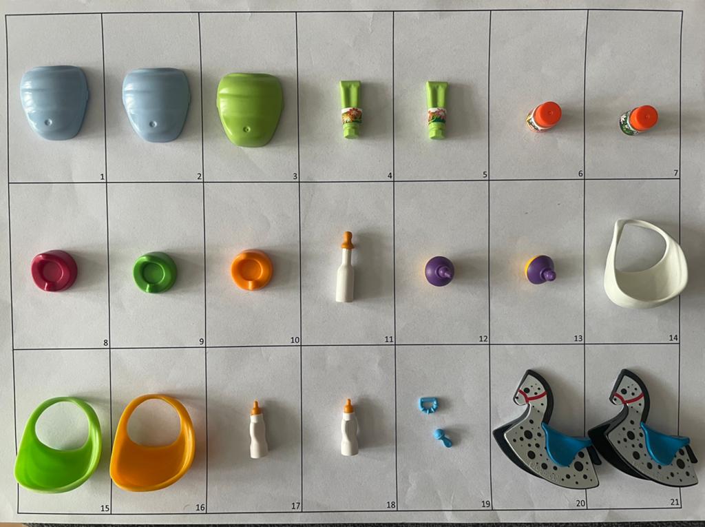 Playmobil onderdelen babyverzorging speelgoed hobbelpaard, Ophalen of Verzenden